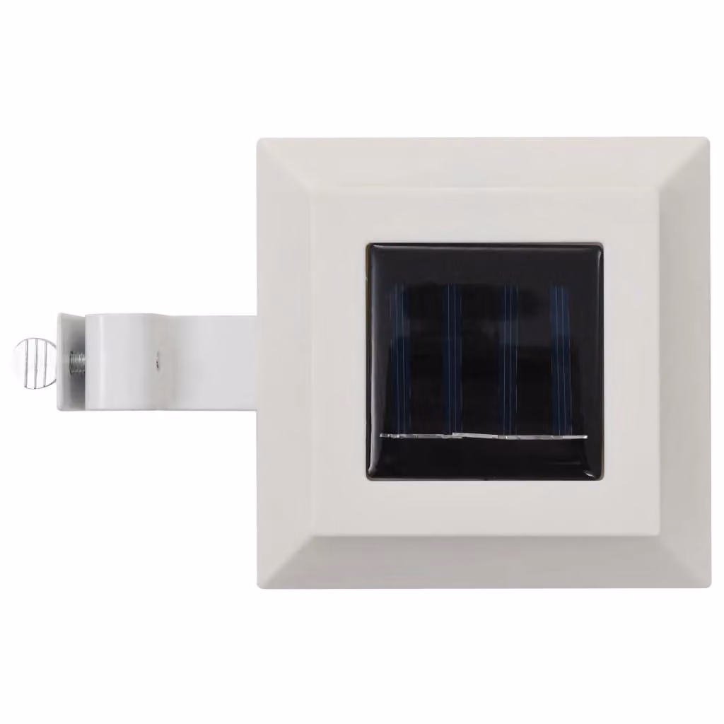 Berkfield Home 12 Piece Set of White Square LED Solar Outdoor Garden Lamps with Dusk Sensor – 2
