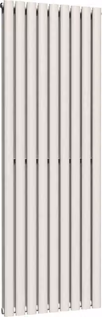 Lux Heat Oval Coloured Vertical Radiator in Antique White, H 160 cm x W 54 cm