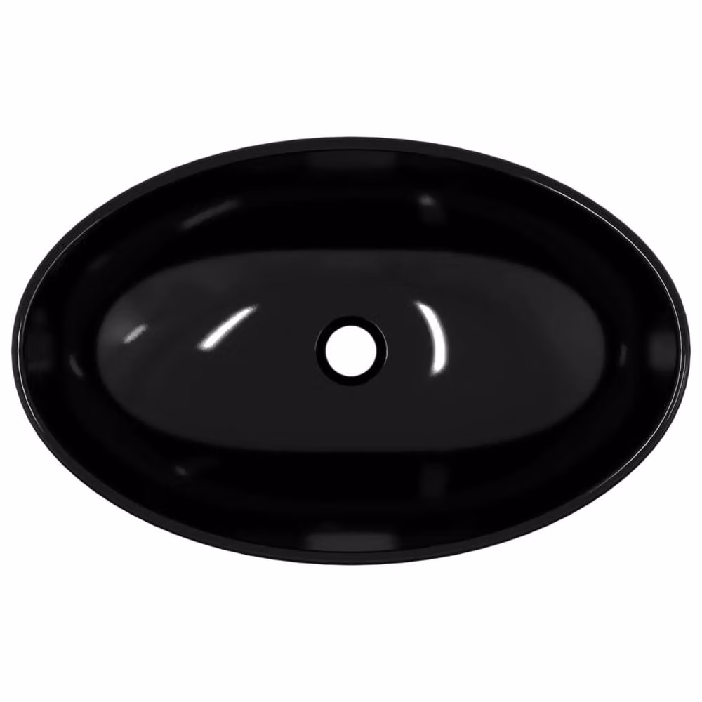 Berkfield Home Black Tempered Glass Basin W/D/H: 54.5 x 35 x 15.5 cm – 4