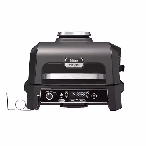 Ninja Woodfire Pro XL Electric BBQ Grill and Smoker with Digital Probe, Grey and Black – 1
