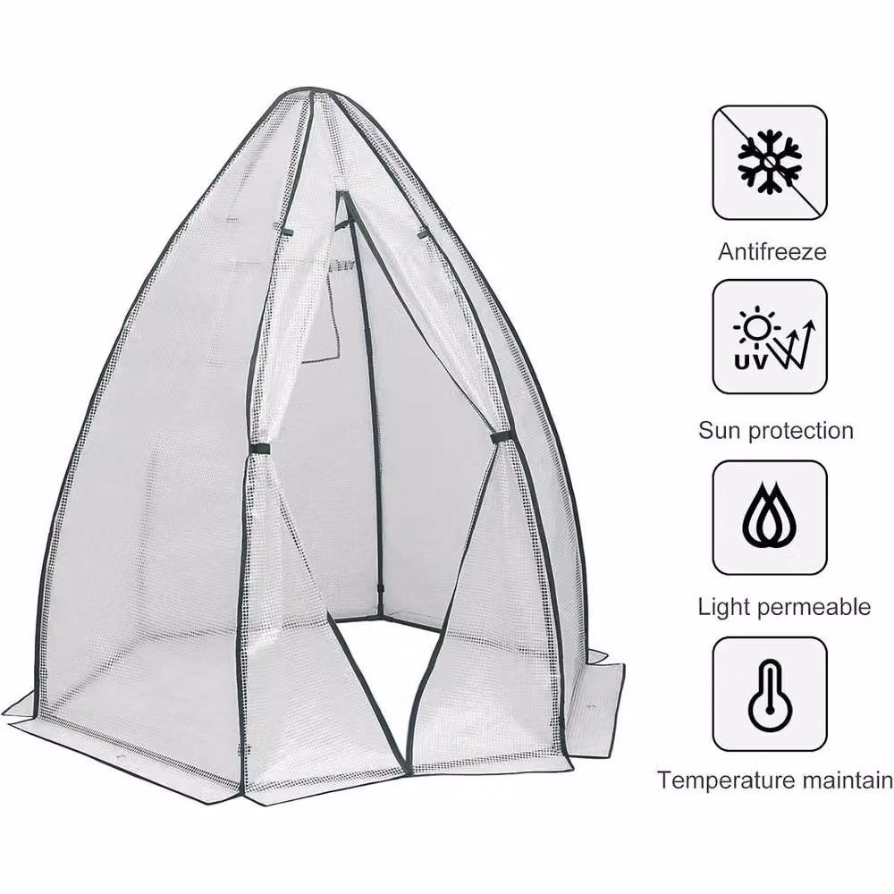 NESTLUNE White Translucent Weatherproof Steel Outdoor Greenhouse Dome Growing Aid W: 100 cm, D: 15 cm – 2