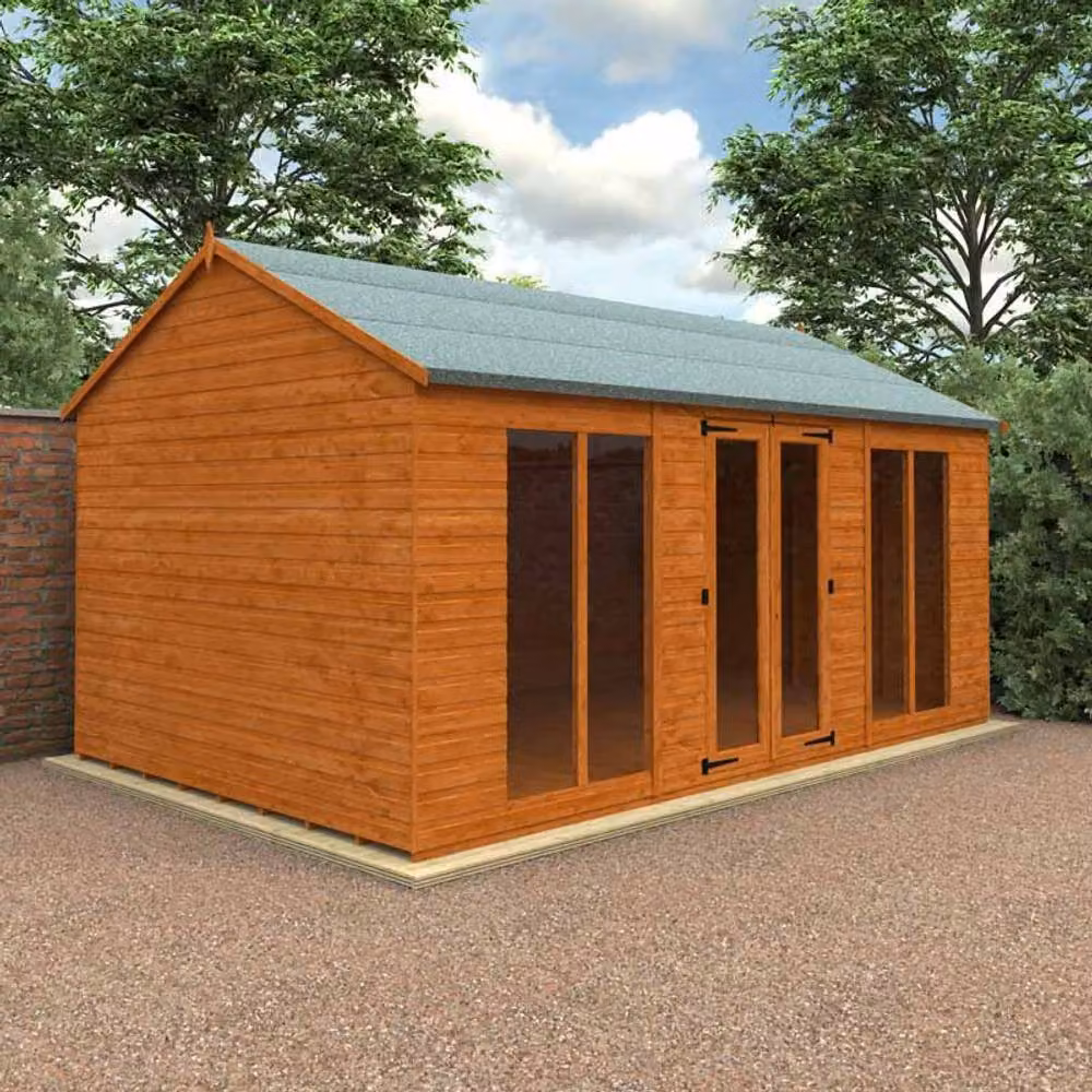 Buttercup Farm Workman Apex 12mm Full Pane Wooden Shed in Burnt Orange – 2