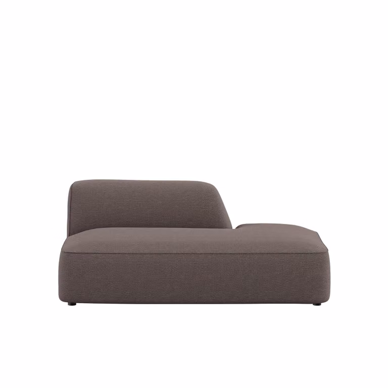 Dôme Deco CALI Lounge Sofa, Right-Facing Grey Bouclé L-Shape Upholstered Sofa with Solid Beech Wood Frame