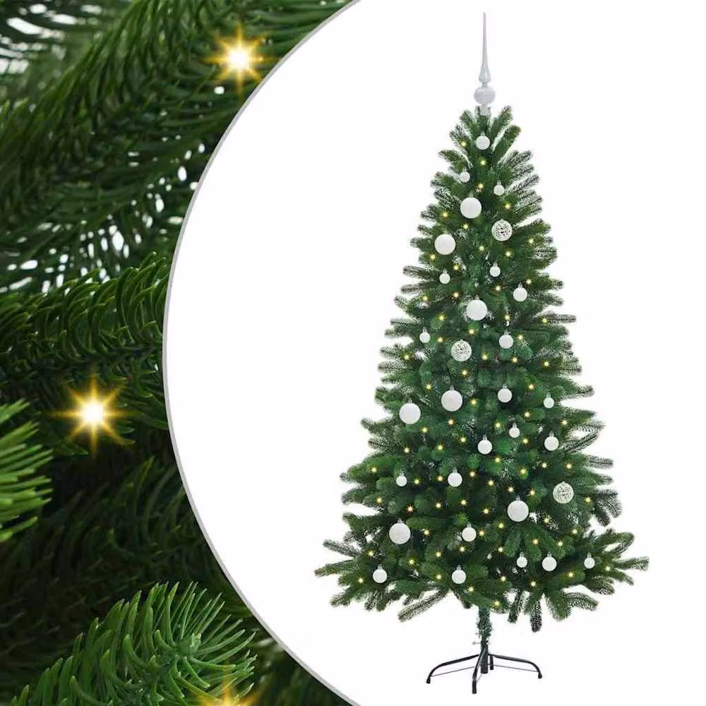 Berkfield Home Green PE Christmas Tree with 150 LEDs and Stand, Height: 150 cm – 2