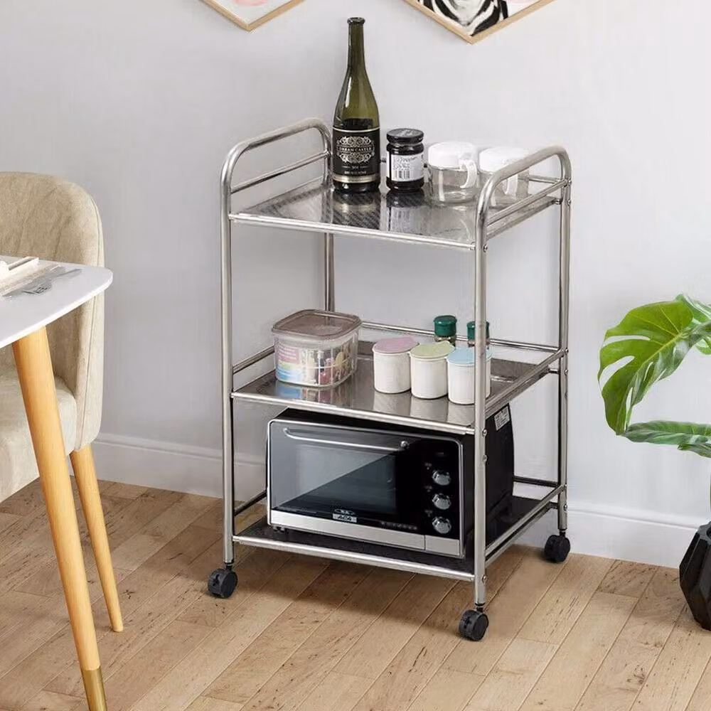 SPETLEK 3 Tier Metal Side Trolley Cart in Silver – 2