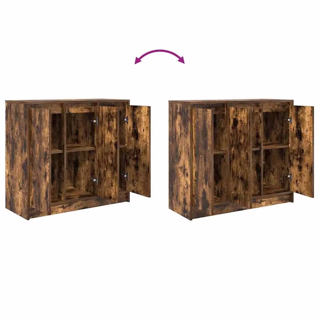 Berkfield Home Smoked Oak Sideboard in Brown, W/D/H: 85 x 34 x 76 cm – 5