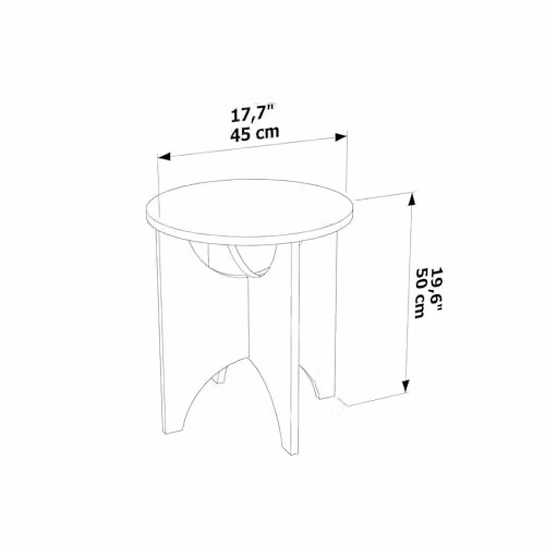 Decorotika Merit Round Side End Table in Beige Stone with Matt Finish, W/D/H: 45 x 45 x 50 cm – 2