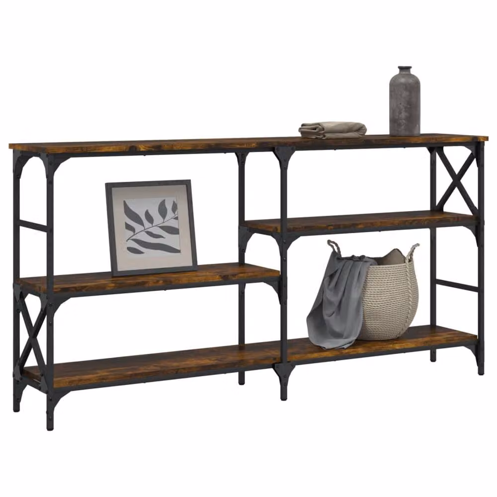Berkfield Home Console Table in Smoked Oak Brown, W/D/H: 150 x 29 x 76.5 cm – 3