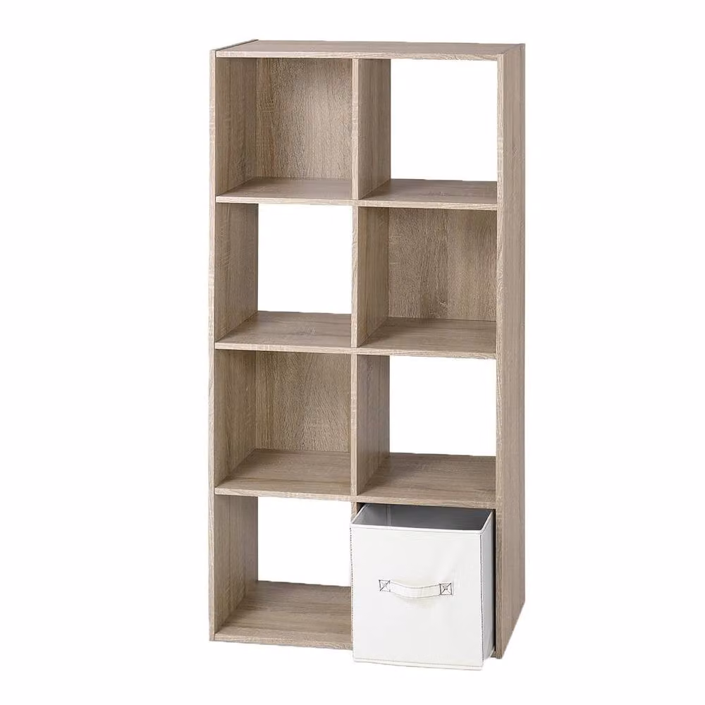 CALICOSY 8-Compartment Storage Shelf in Brown, W/D/H: 123 x 29.5 x 62 cm – 2