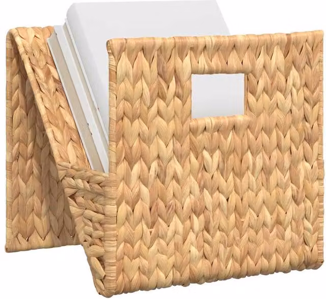 Berkfield Home Brown Water Hyacinth Magazine Holder W/D/H: 31 x 31 x 31 cm – 1