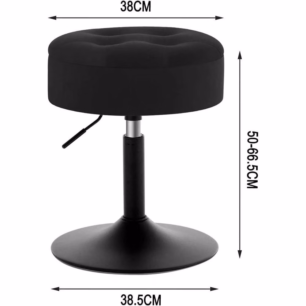 FORGEVIO Set of 2 Height Adjustable Black Bar Stools with Metal Frame and Removable Cover – 4