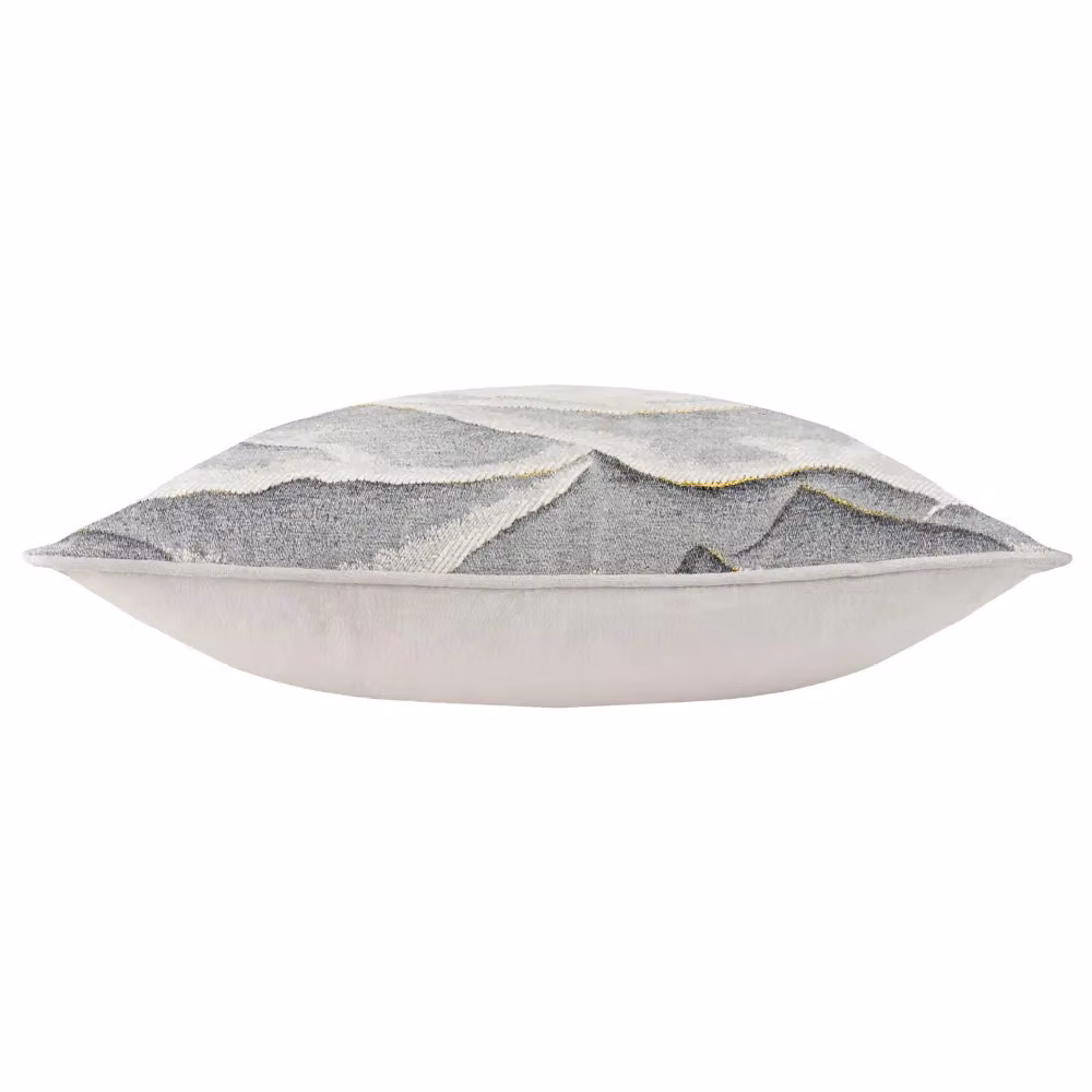 Paoletti Stratus Chenille Jacquard Square Cushion in Grey and Gold, 45 x 45 cm – 2