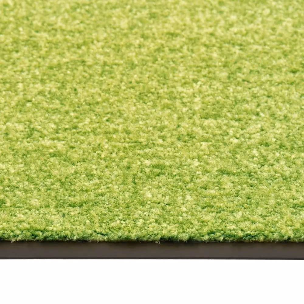 Berkfield Home Washable Non-Slip Green Doormat W: 90 cm, D: 150 cm – 3