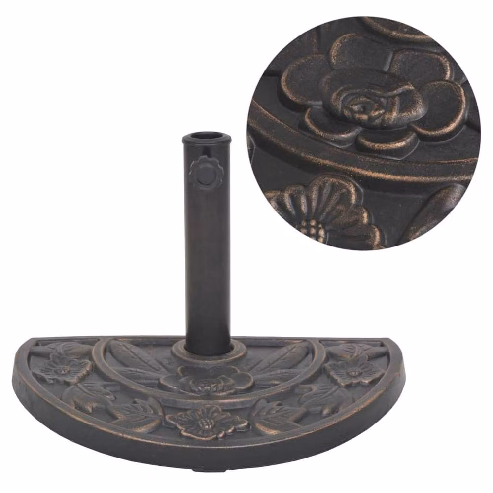 Berkfield Home Half Round Resin Parasol Base in Bronze, 9 kg – 2