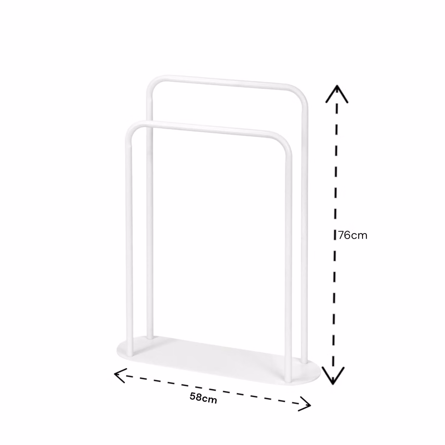 Showerdrape Aspen Freestanding White Metal Towel Storage Stand W/D/H: 58 x 18 x 76 cm – 4