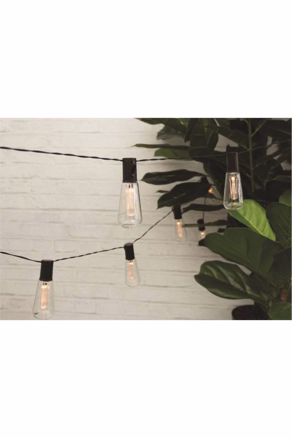 KDMD Solar LED String Lights with 10 Transparent Glass Cylinder Bulbs in Warm White, 3.8m – 3