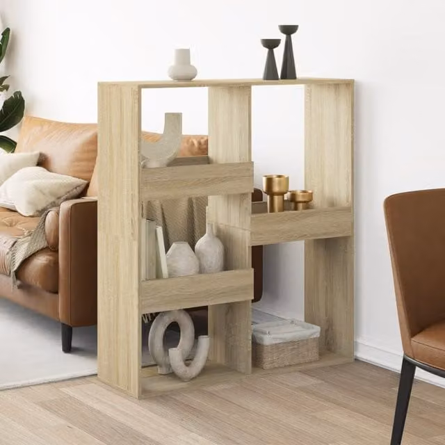 Berkfield Home Sonoma Oak Room Divider in Brown, W/D/H: 100 x 33 x 115 cm