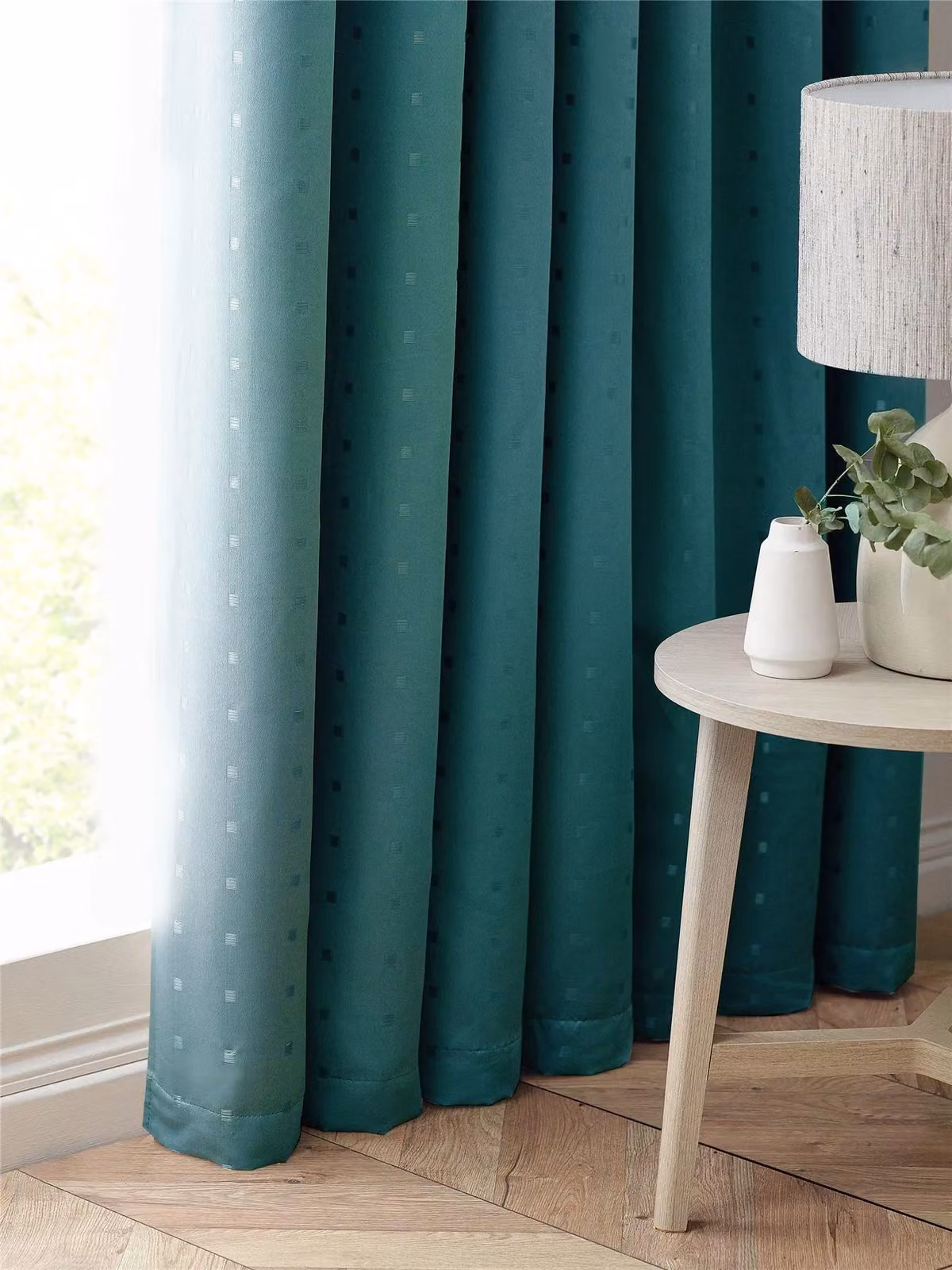 Adiso Luxury Living Petrol Blue Pencil Pleat Taped Top Curtains, Width: 117 cm, Drop: 229 cm – 4