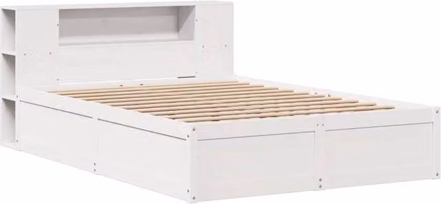 Berkfield Home Beautiful King Size Bed Frame in White Solid Pine, W/D/H: 150 x 200 x 82 cm