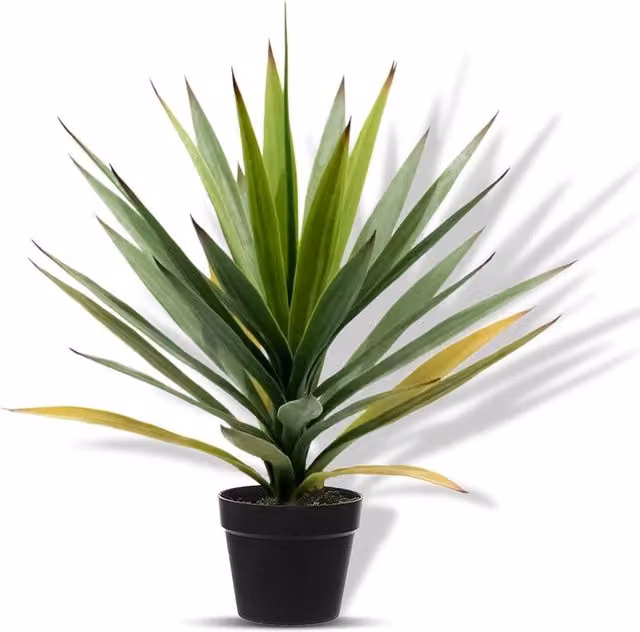 NESTLUNE Green Artificial Agave Succulent Tree in Pot for Indoor Tabletop Décor, H 100 cm x W 15 cm x D 15 cm