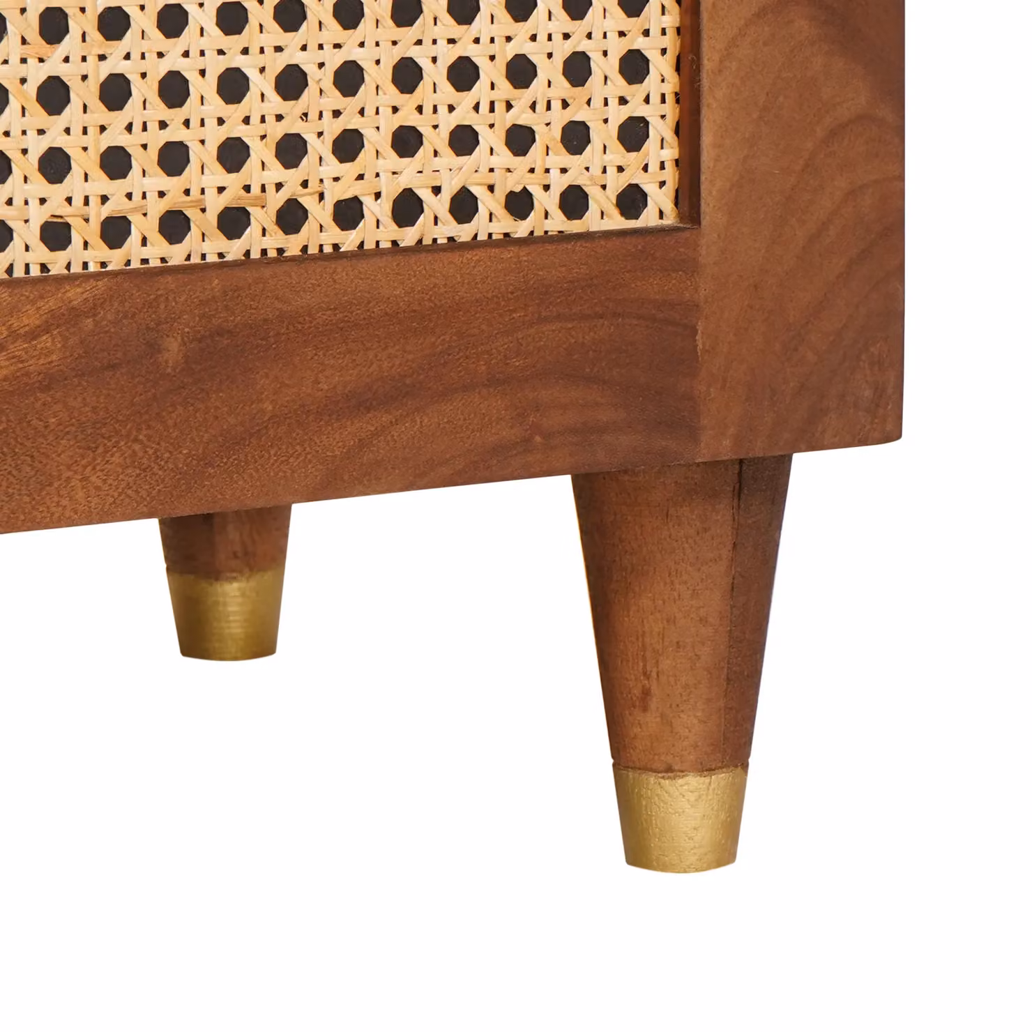 Berkfield Home Media Storage Cabinet in Brown Mango Wood and Cane – 6