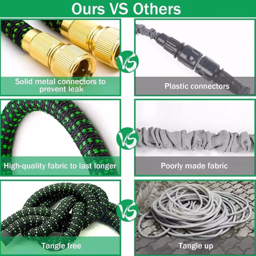NESTLUNE 50ft Heavy Duty Expandable Flexible Garden Hose in Green – 3