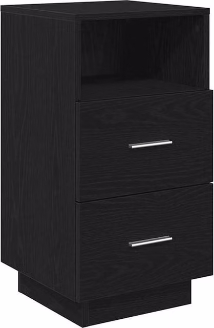 Berkfield Home Modern Black Bedside Cabinet with 2 Drawers W/D/H: 36 x 36 x 68 cm – 1