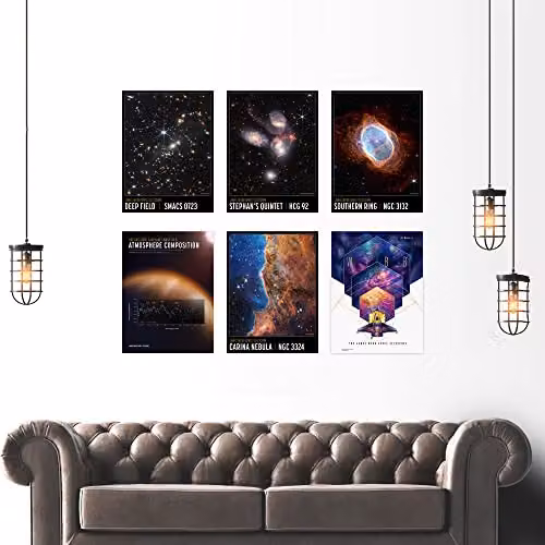 Artery8 NASA James Webb Space Telescope First Deep Field Images Wall Art Poster Pack of 6, Multicolour, W: 30.0 cm, H: 41.0 cm – 2