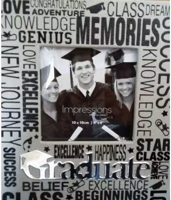 Widdop Gifts Graduation Grey Canvas Photo Frame