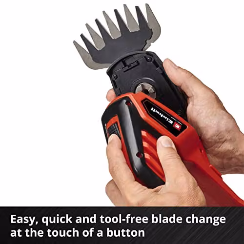 Einhell Power X-Change 18V Cordless Electric Shears with Telescopic Handle in Black and Red – 3