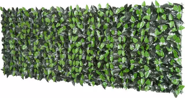 Outsunny Artificial Leaf Hedge Screen Privacy Fence Panel in Green
