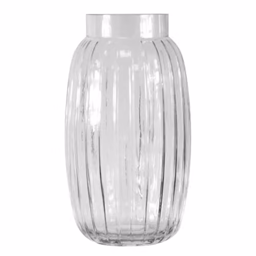 Simpa Vintage Clear Glass Round Tabletop Vase, H 27.5 cm x Dia 15 cm