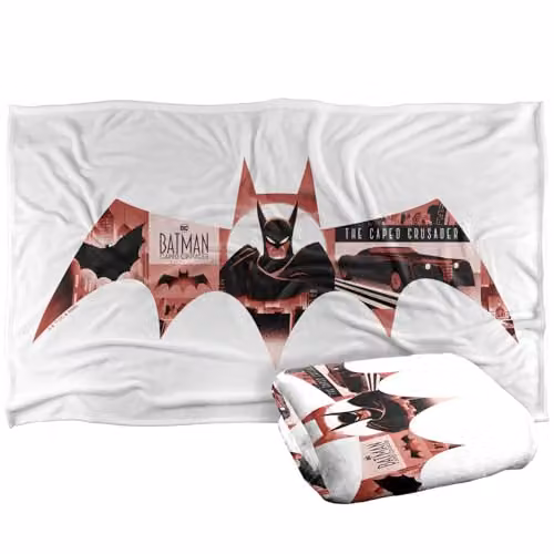 LOGOVISION Batman Caped Crusader Animated Series Logo Super Soft Fleece Throw Blanket, Multicolour, W: 91.44 cm, L: 147 cm – 1