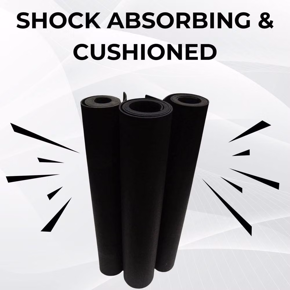 Ark Mat Smooth Rubber Flooring Matting, Black, W: 2 m, D: 1 m, H: 0.4 cm – 6