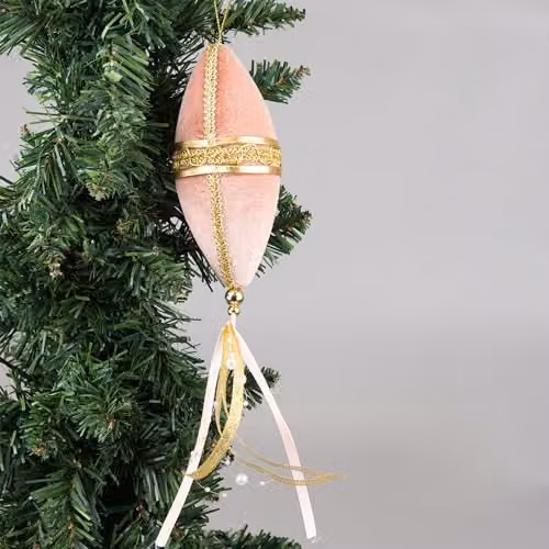 Shatchi Pink Oval Drop Christmas Hanging Bauble Pendant, W/D/H: 7 x 7 x 30 cm – 3