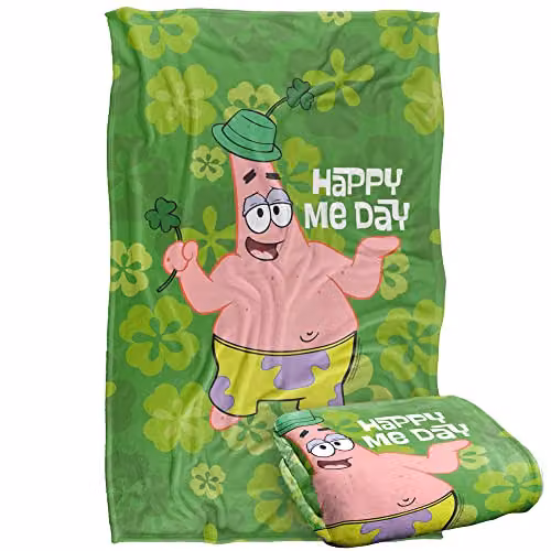 LOGOVISION Spongebob Happy Me Day Silky Touch Super Soft Fleece Throw Blanket, Multicolour, W: 91 cm, D: 147 cm