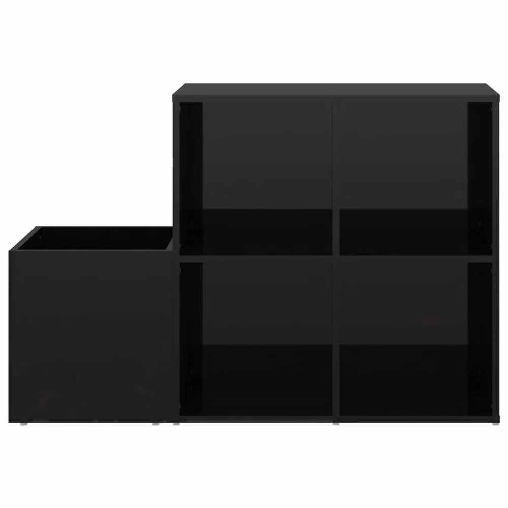 Berkfield Home Hall Shoe Cabinet in High Gloss Black, W: 105 cm, D: 35.5 cm, H: 70 cm – 2