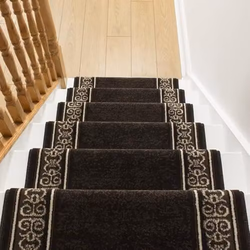 runrug Brown Tribal Ethnic Stair Runner, W/D/H: 70 cm x 600 cm x 0.9 cm – 4