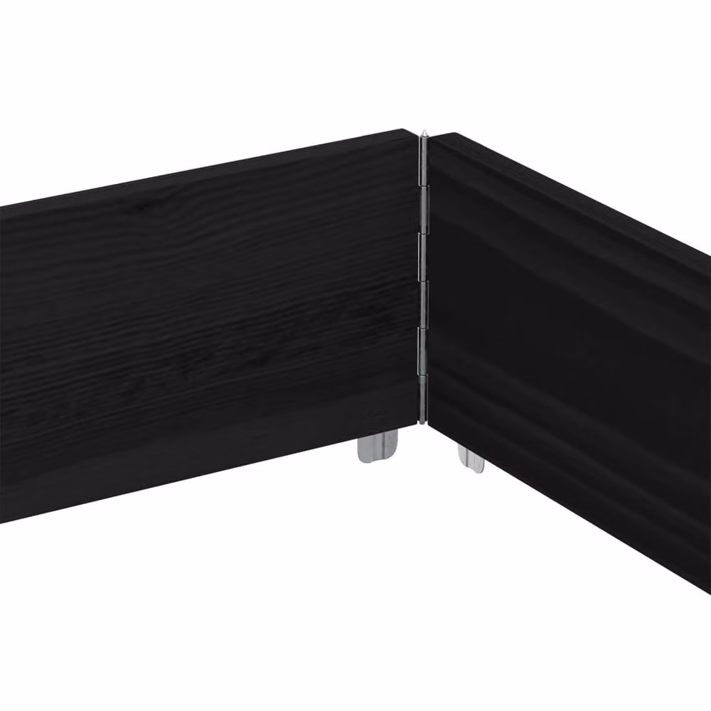 Berkfield Black Wooden Raised Bed Planter with Galvanised Steel – 4