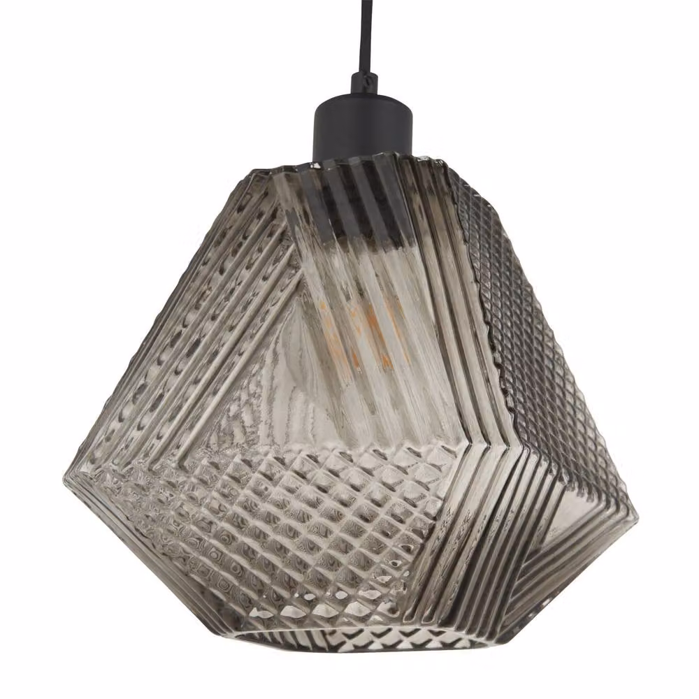 First Choice Lighting Prism Set of 2 Smokey Grey Glass Easy Fit Pendant Shades – 2