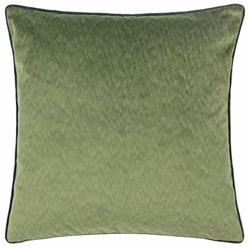 Paoletti Torto Square Green Velvet Polyester Filled Cushion – 1