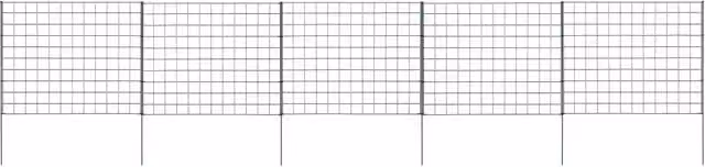 Berkfield Home Garden Fence Set, Green Powder-Coated Steel, W: 77.5 cm, H: 64 cm