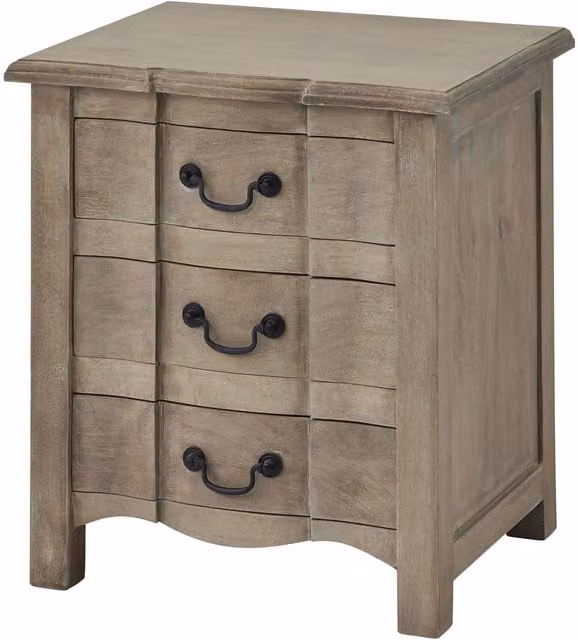 KDMK Colorado Collection 3 Drawer Bedside Table Vintage Nightstand in Brown and Black