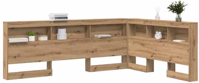 Berkfield Home Artisan Oak Storage Headboard with Shelf, Brown, Width: 160 cm – 1