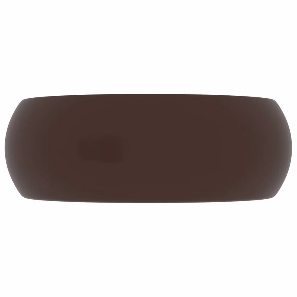 Berkfield Home Luxury Round Ceramic Wash Basin in Matt Dark Brown, W: 40 cm, H: 15 cm, D: 15 cm – 3