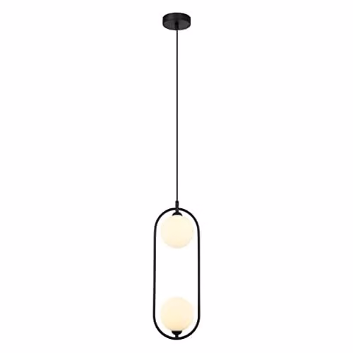 Netlighting Lupus Modern 2 Light Globe Pendant Ceiling Light in Black with G9 Bulbs