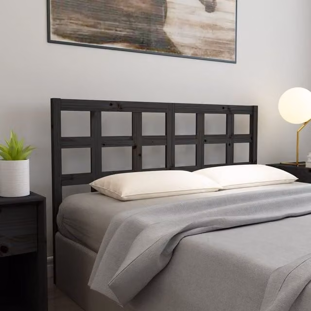 Berkfield Home Rustic Black Solid Wood Pine Bed Headboard W/D/H: 145.5 x 4 x 100 cm – 1