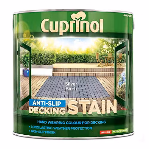 Cuprinol Anti Slip Decking Stain in Silver Birch, 2.5 Litre – 2