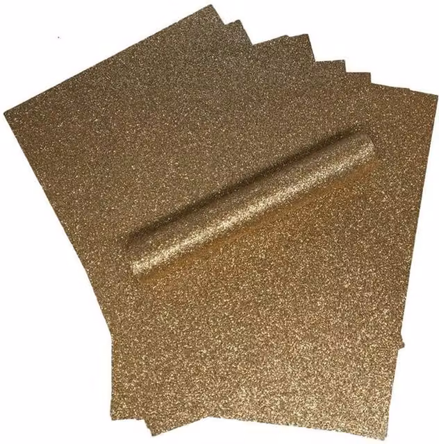 Syntego 10 Sheets of A4 Gold Soft Touch Glitter Construction Paper