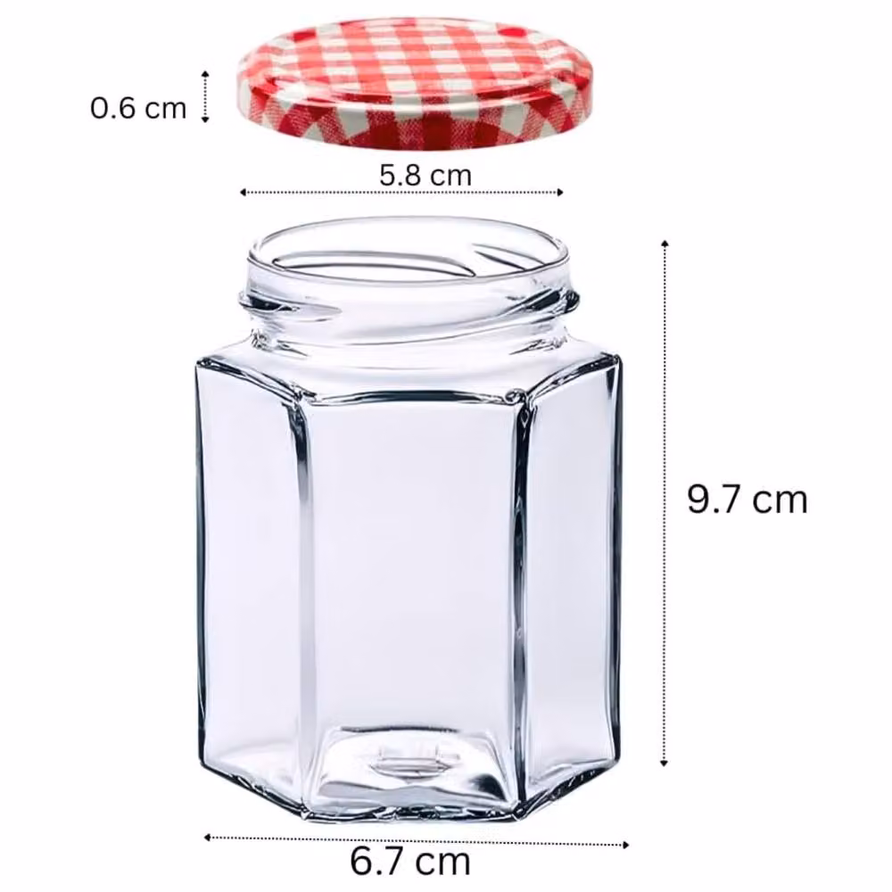 Trendi Set of 12 Transparent Glass Storage Jars with Gold Lids – 3